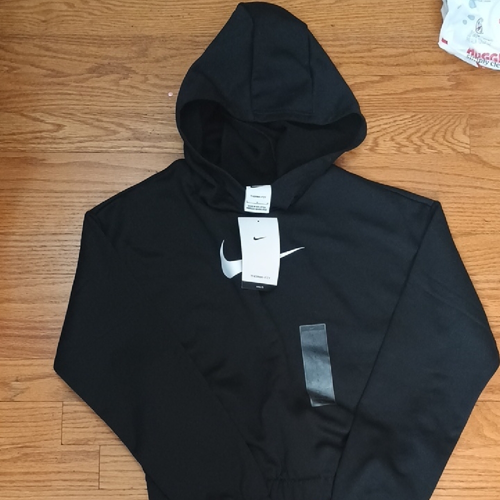 Girls Nike Black Hoodie with Logo.